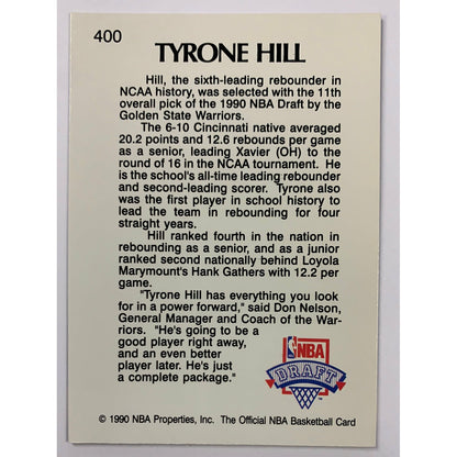 1989-90 Hoops Tyrone Hill 1990 Lottery Pick