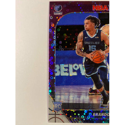 2019-20 Hoops Premium Stock Brandon Clarke Purple Fast Break Prizm RC