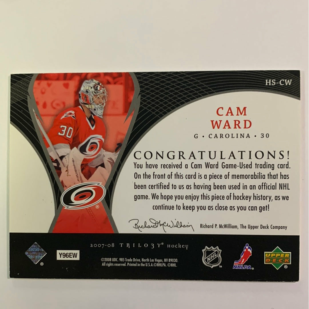 2007-08 Trilogy Cam Ward Honorary Swatches