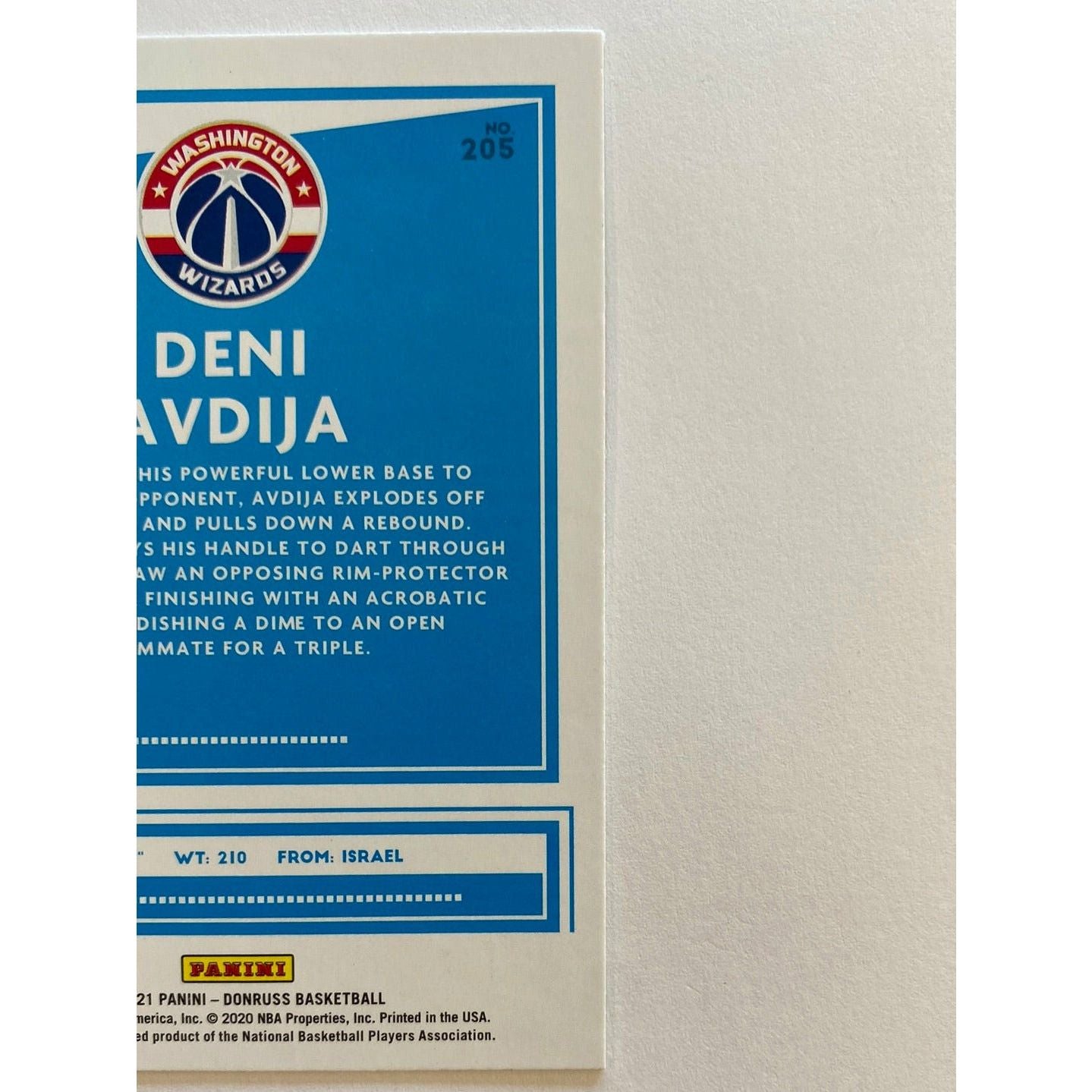 2020-21 Donruss Deni Avdija Green and Yellow Laser Rated Rookie