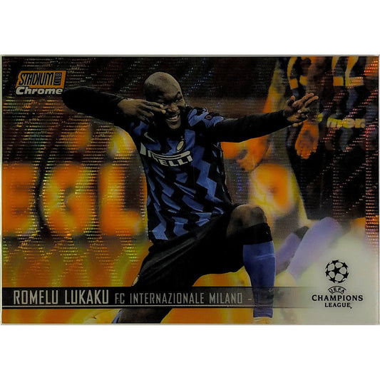 2021 Topps Stadium Club Chrome Romelu Lukaku Orange Yellow Electric Wave Refractor