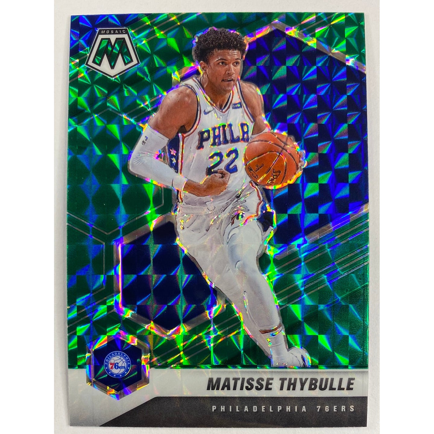 2020-21 Mosaic Matisse Thybulle Green Mosaic Prizm