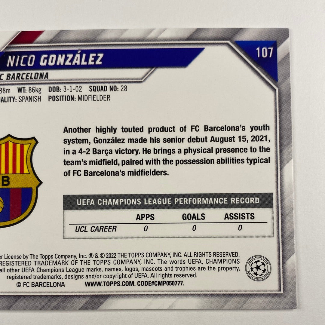 2022 Topps Nico Gonzalez RC