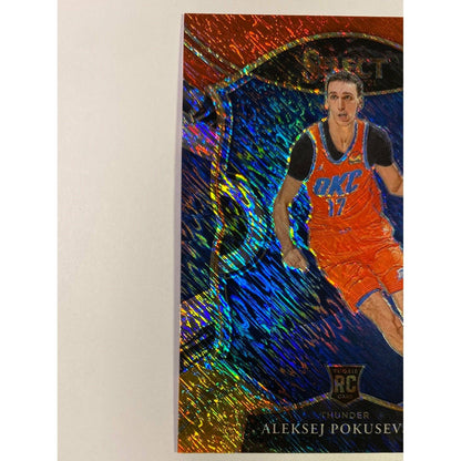 2020-21 Select Aleksej Pokusevski Concourse Level Red Yellow Shimmer Prizm RC