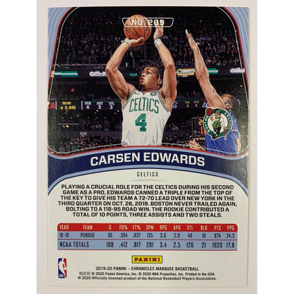 2019-20 Chronicles Marquee Carsen Edwards Rookie Card