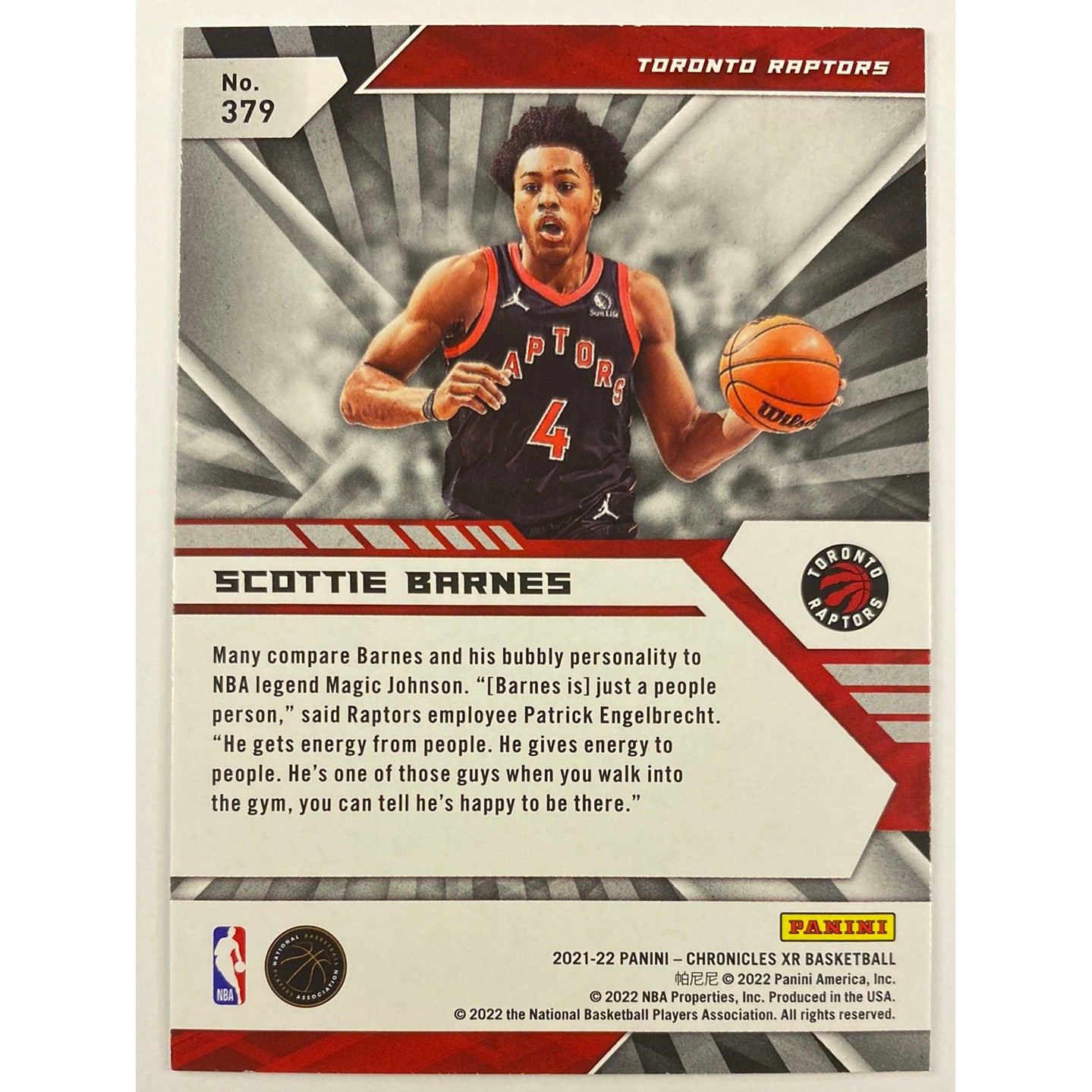 2021-22 Chronicles XR Scottie Barnes RC