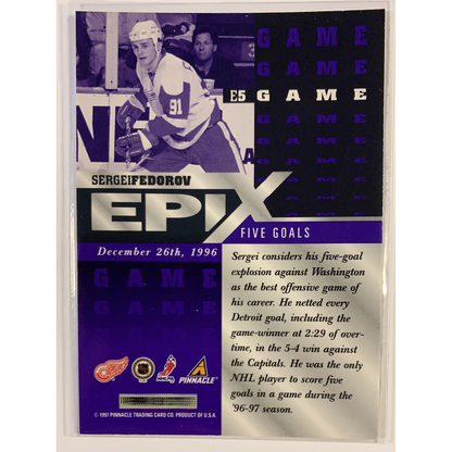  1997-98 Pinnacle Sergei Fedorov Epix Purple Game  Local Legends Cards & Collectibles