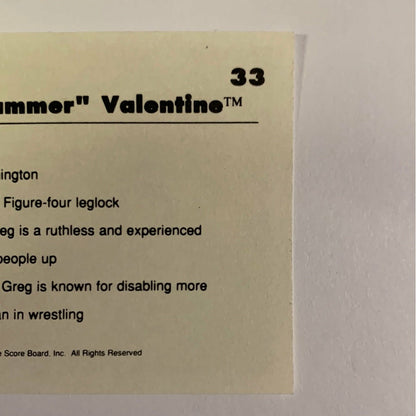 1990 Titan Sports Greg “The Hammer” Valentine