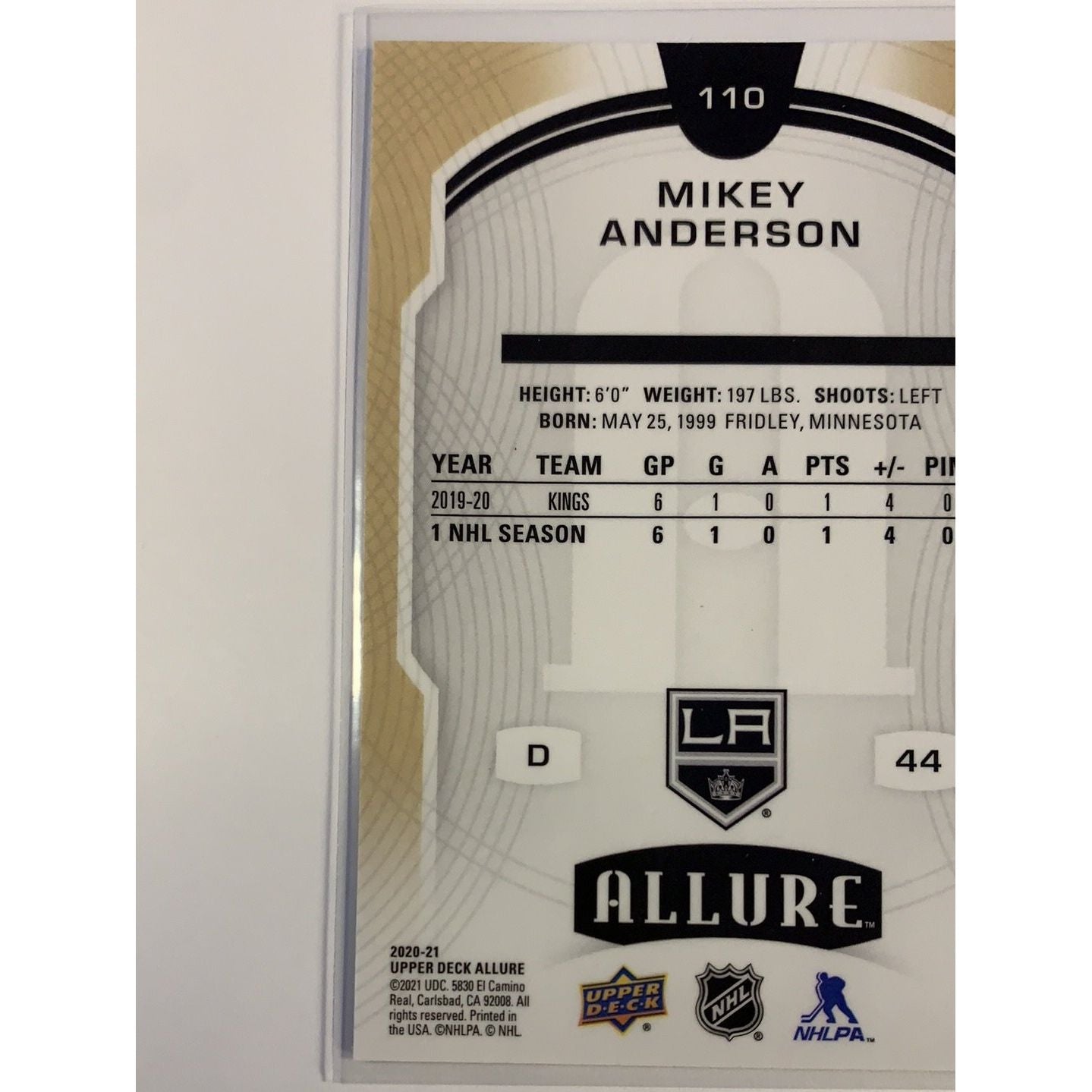  2020-21 Allure Mikey Anderson Rookie Card  Local Legends Cards & Collectibles