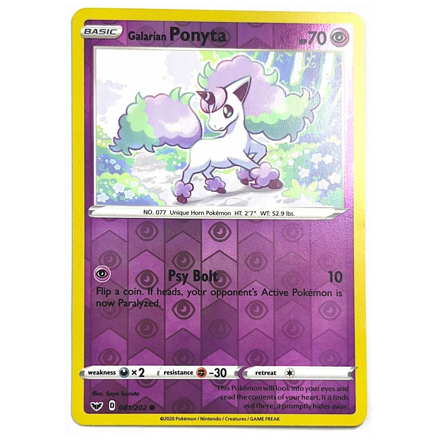 Sword & Shield Galarian Ponyta Common Reverse Holo 081/202