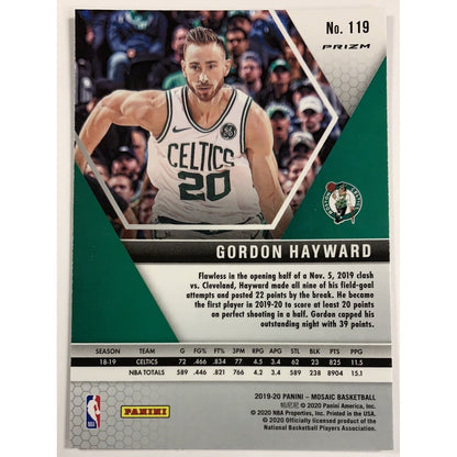  2019-20 Mosaic Gordon Hayward Orange Reactive Prizm  Local Legends Cards & Collectibles