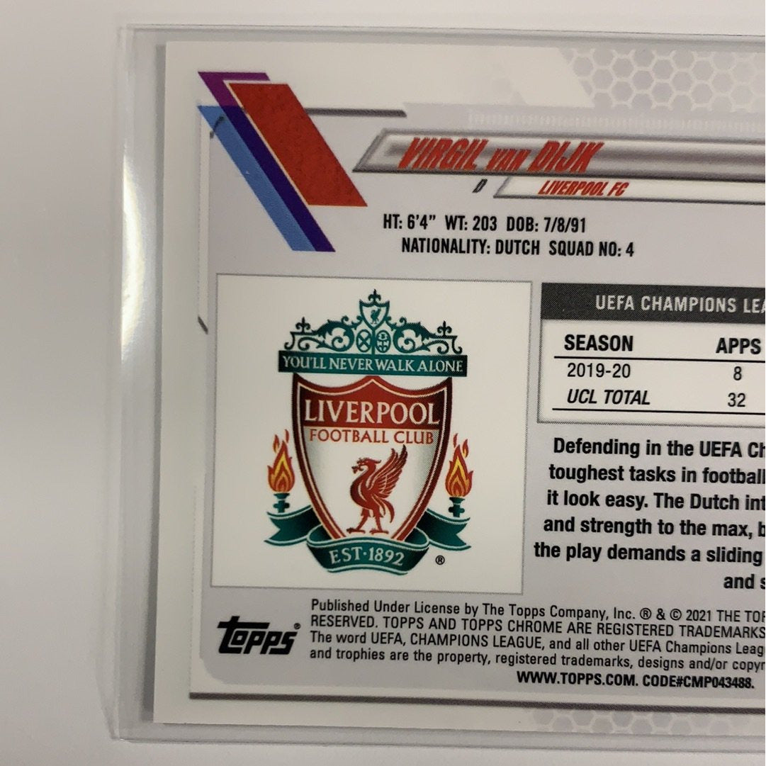  2021 Topps Chrome UEFA Champions League Virgil Van Dijk Base #46  Local Legends Cards & Collectibles