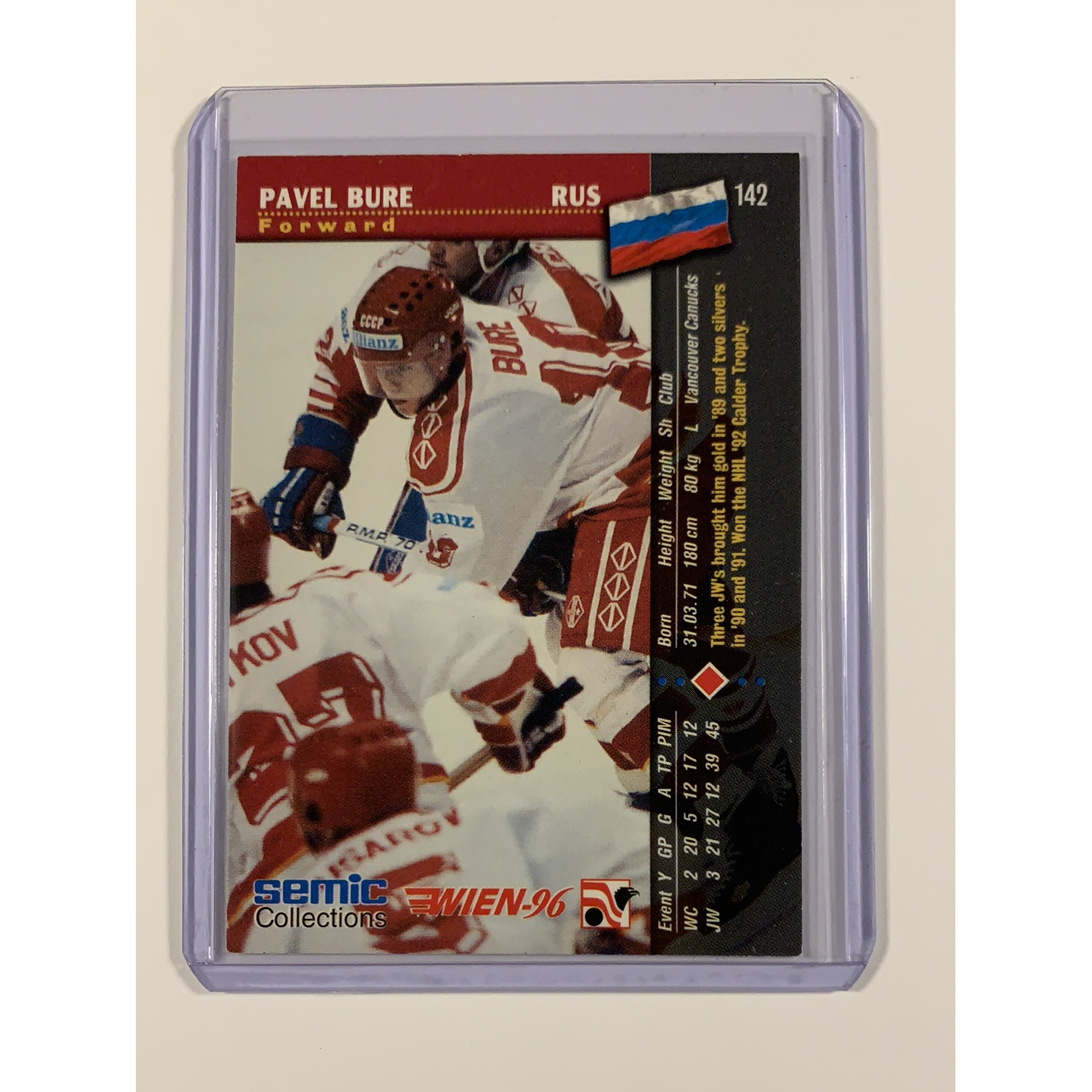 96-97 Collector's Choice STICK-UMS Card # S25 PAVEL BURE VANCOUVER  EXCEPTIONAL!