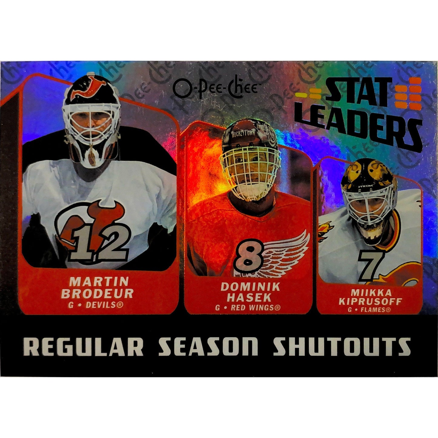 2007-08 O-Pee-Chee Shutout Leaders Brodeur / Hasek / Kiprusoff