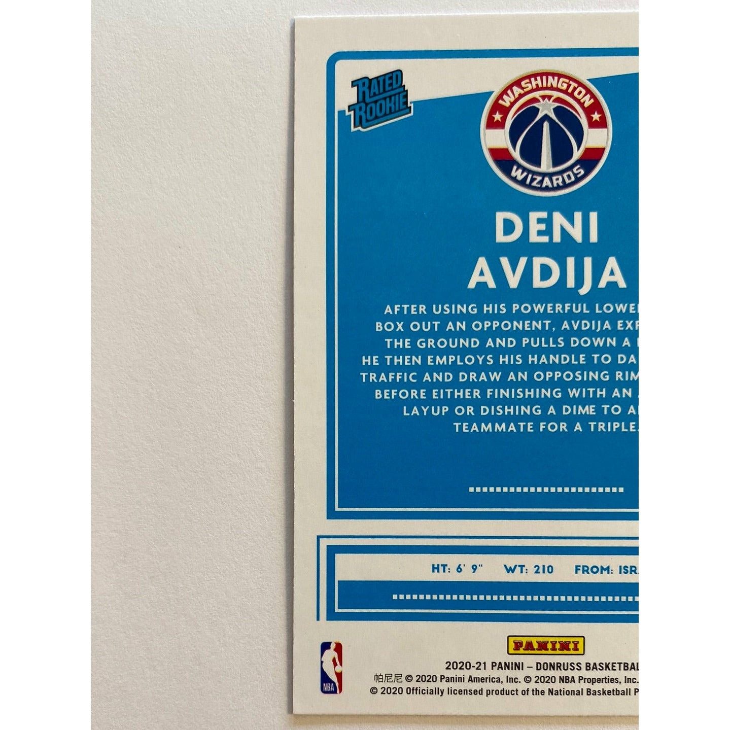 2020-21 Donruss Deni Avdija Green and Yellow Laser Rated Rookie