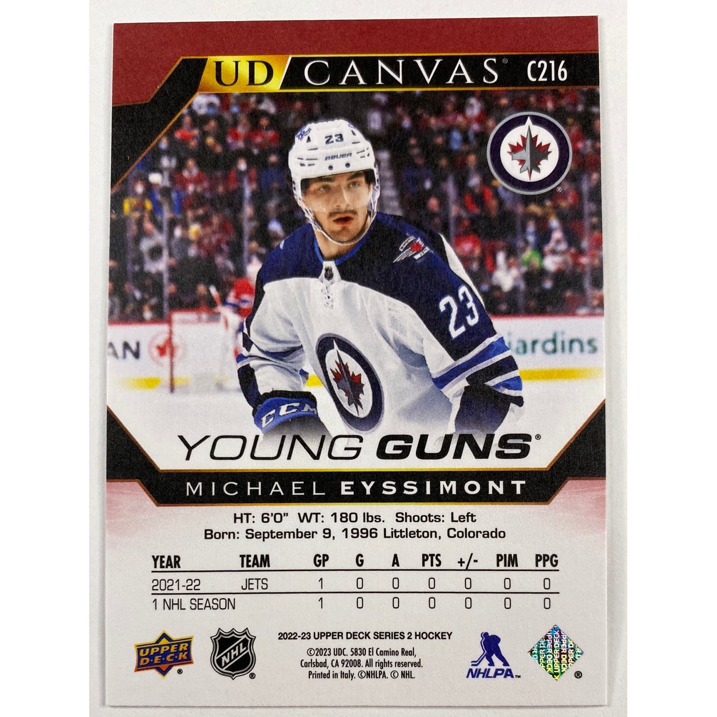 2022-23 Series 2 Michael Eyssimont Young Guns Canvas