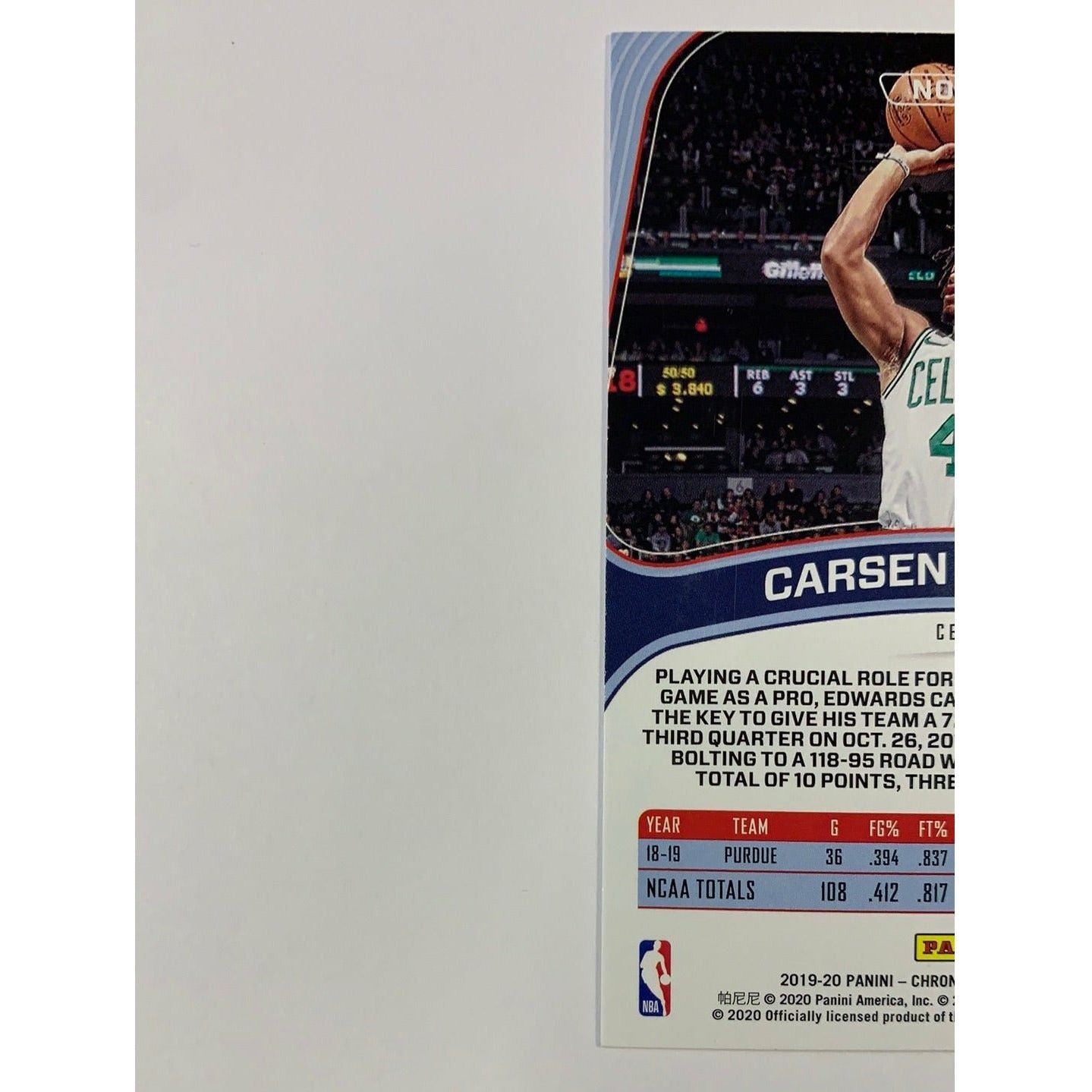 2019-20 Chronicles Marquee Carsen Edwards Rookie Card