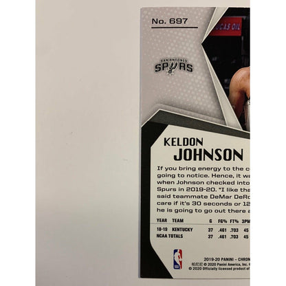 2019-20 Chronicles Rookies And Stars Keldon Johnson RC