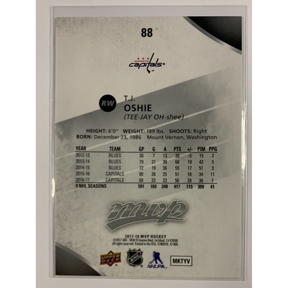  2017-18 MVP T.J. Oshie Silver Script  Local Legends Cards & Collectibles