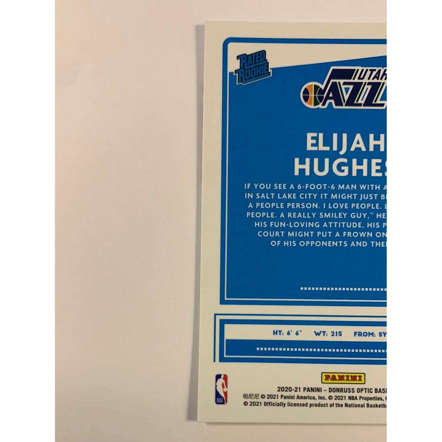 2020-21 Donruss Optic Elijah Hughes Rated Rookie