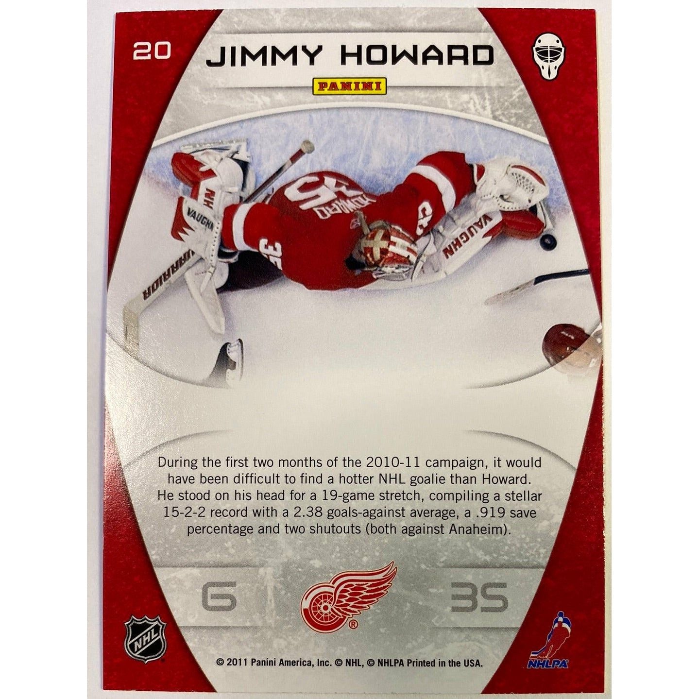 2011-12 Panini Certified Jimmy Howard Masked Marvels