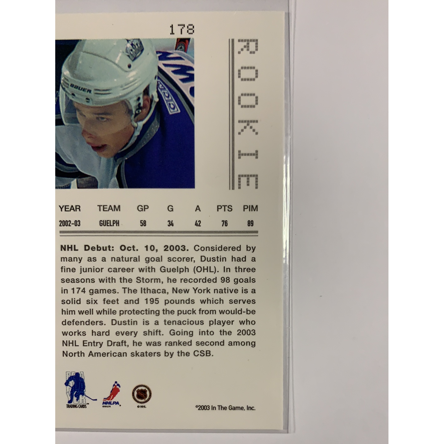  2003-04 In the Game Dustin Brown Rookie Card  Local Legends Cards & Collectibles