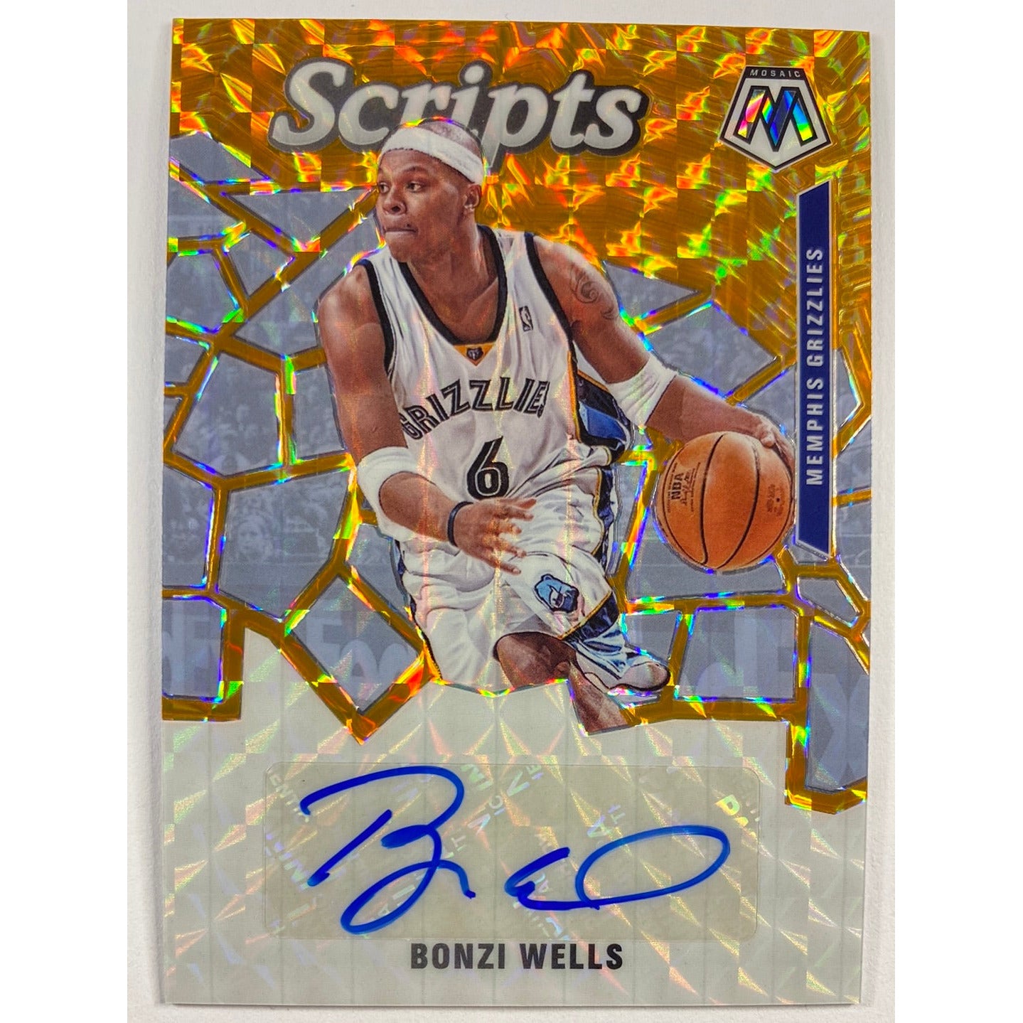 2019-20 Mosaic Bonzi Wells Orange Mosaic Prizm Auto