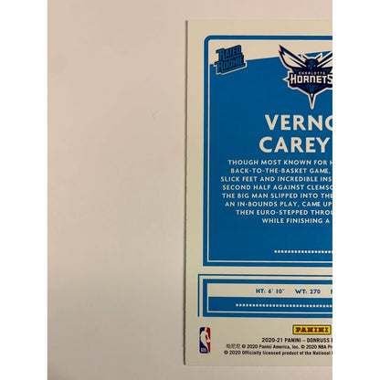 2020-21 Donruss Vernon Carey Jr Orange Laser Rated Rookie | Local Legends Cards & Collectibles
