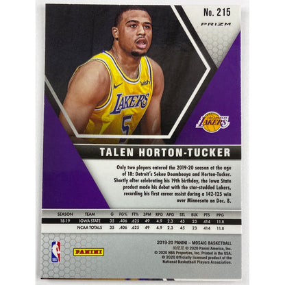 2019-20 Mosaic Talen Horton-Tucker Blue Reactive Prizm RC