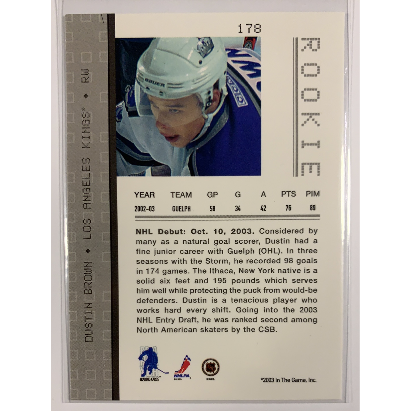  2003-04 In the Game Dustin Brown Rookie Card  Local Legends Cards & Collectibles