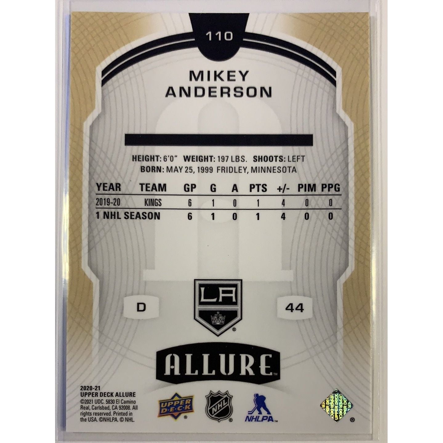  2020-21 Allure Mikey Anderson Rookie Card  Local Legends Cards & Collectibles